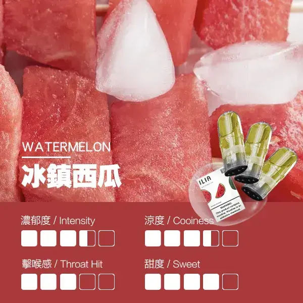 ILIA煙彈-瓷芯霧化彈-冰鎮西瓜口感.webp - BA-TOP 台灣電子煙專賣店|電子霧化器・煙彈・一次性主機